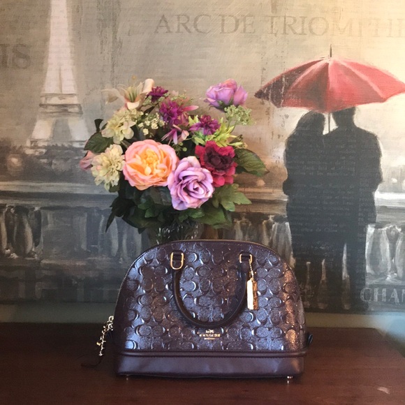 Coach Sierra Signature Oxblood patent satchel - Picture 1 of 8